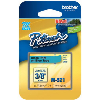 OEM Brother M521 Black on Blue Tape