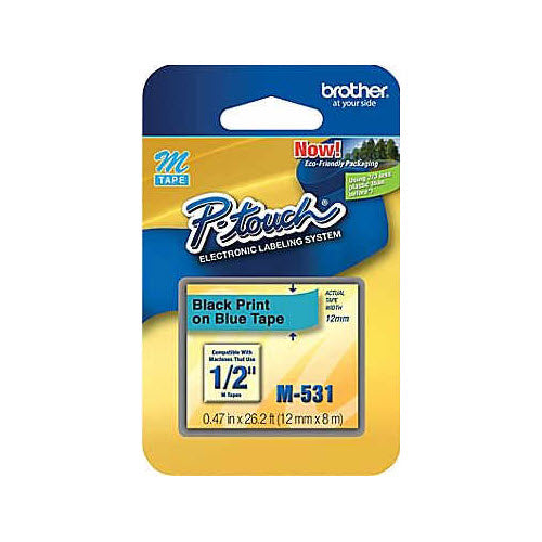 OEM Brother M531 Black on Blue Tape Cartridge