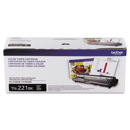 OEM Brother TN-221BK Black Toner Cartridge (2,500 Pages)
