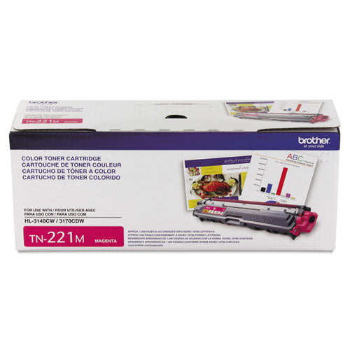 OEM Brother TN-221M Magenta Laser Toner Cartridge (1,400 Pages)