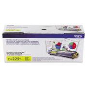 OEM Brother TN-225Y High-Yield Yellow Laser Toner Cartridge (2,200 Pages)