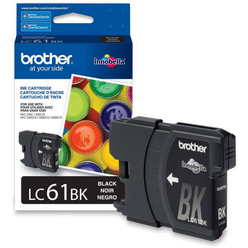 OEM Brother LC61Bk Black Ink Cartridge (450 Pages)