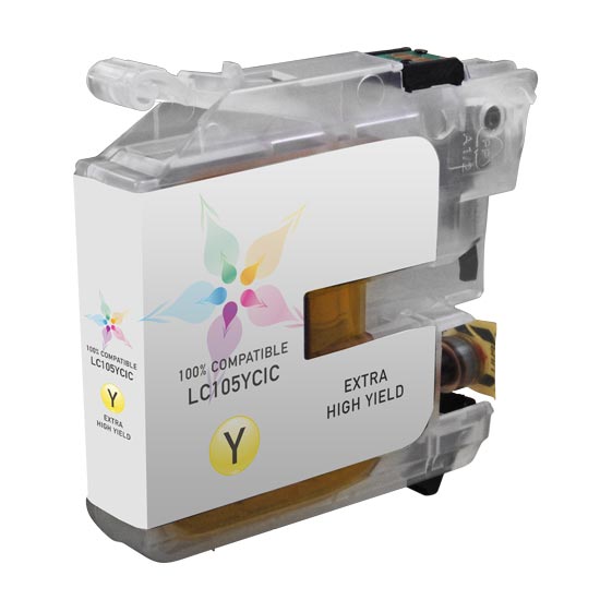 Compatible Brother LC105Y Super High Yield Yellow Ink Cartridge (1,200 Pages)