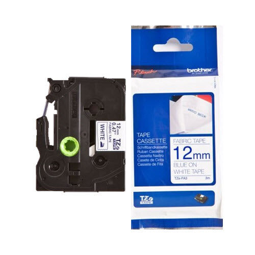 OEM Brother TZeFA3 Navy Blue on White Tape (1/2")