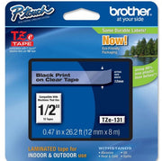 OEM Brother TZe131 Black on Clear Tape (1/2")