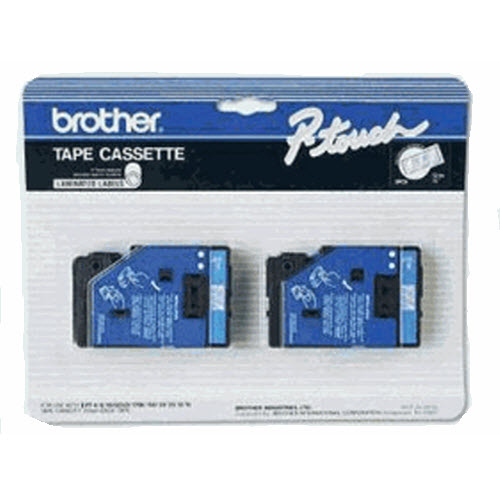 OEM Brother TC12 Blue on Clear Tape 2-Pack (1/2")
