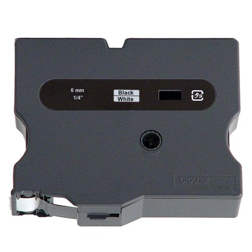 OEM Brother TX2111 Black on White Tape (1/4")