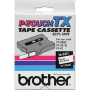 OEM Brother TX2311 Black on White Tape (1/2")