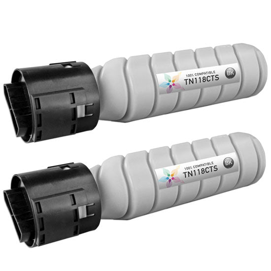 Compatible Konica Minolta TN-118 Black Toner Cartridge 2-Pack (12,000 Pages)
