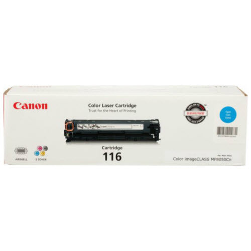 OEM Canon 116 Cyan Laser Toner Cartridge (1,500 Pages)