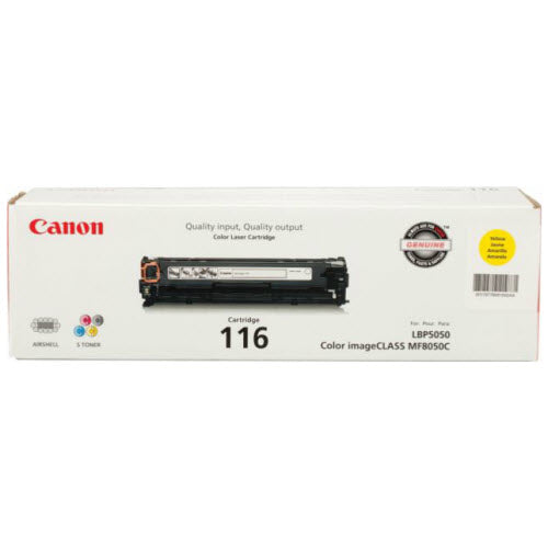 OEM Canon 116 Yellow Laser Toner Cartridge (1,500 Pages)