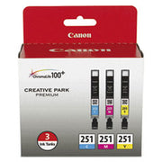 OEM Canon CLI-251 Set of 3 Ink Cartridges (Cyan, Magenta, Yellow)