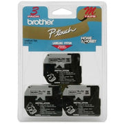 OEM Brother M9213 Black on Silver Tape 3-Pack (3/8")