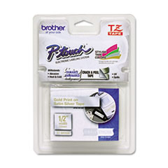 OEM Brother TZeMQ934 Gold on Satin Silver Tape