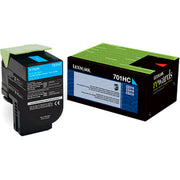 OEM Lexmark 70C1HC0 Cyan High Yield Toner Cartridge (3,000 Pages)