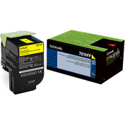 OEM Lexmark 70C1HY0 Yellow High Yield Toner Cartridge (3,000 Pages)