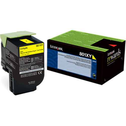 OEM Lexmark 80C1XY0 High Yield Yellow Toner Cartridge (4,000 Pages)