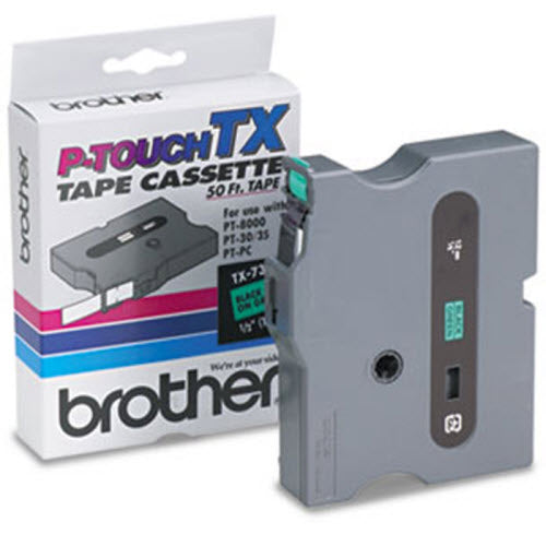OEM Brother TX7311 Black on Green Tape