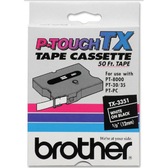 OEM Brother TX3351 Black on White Tape Cartridge