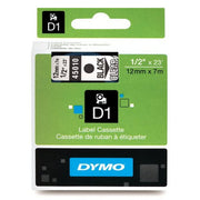 OEM Dymo 45010 Black on Clear Label Tape 1/2" x 23'
