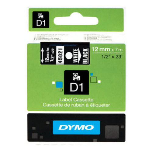 OEM Dymo 45013 Black on White Label Tape 1/2" x 23'