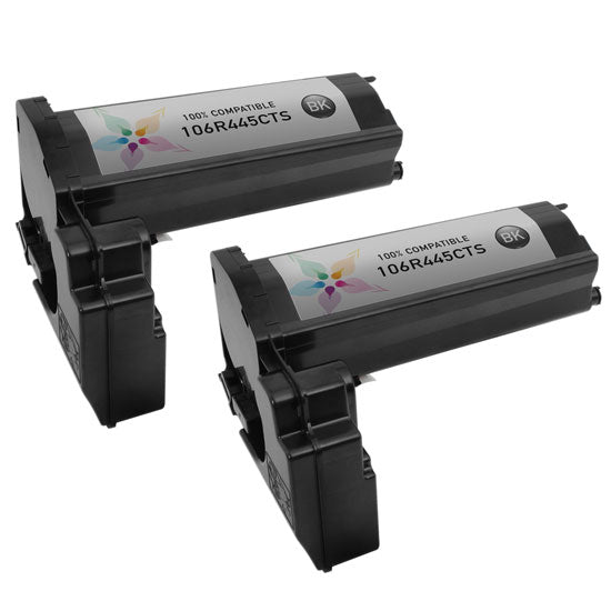 Set of 2 Compatible Xerox 106R445 Black Laser Toner Cartridge (10,000 Pages)