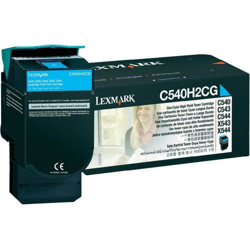 OEM Lexmark C540H2CG High Yield Cyan Toner Cartridge (2,000 Pages)