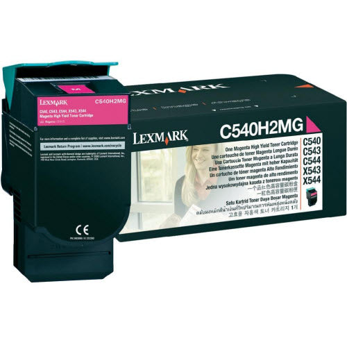 OEM Lexmark C540H2MG High Yield Magenta Toner Cartridge (2,000 Pages)