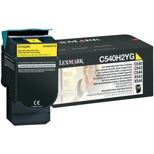 OEM Lexmark C540H2YG High Yield Yellow Toner Cartridge (2,000 Pages)