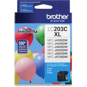 OEM Brother LC203C High Yield Cyan Ink Cartridge (550 Pages)