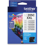 OEM Brother LC205C Extra High Yield Cyan Ink Cartridge (1,200 Pages)