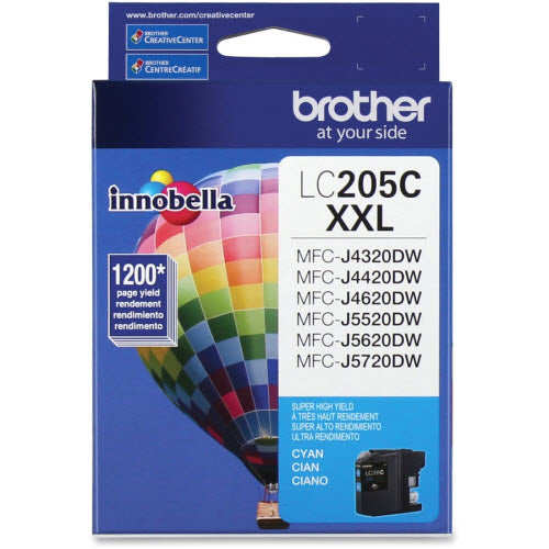 OEM Brother LC205C Extra High Yield Cyan Ink Cartridge (1,200 Pages)