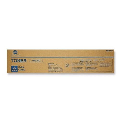 OEM Konica-Minolta A0D7431/TN314C Cyan Toner Cartridge (20,000 Pages)