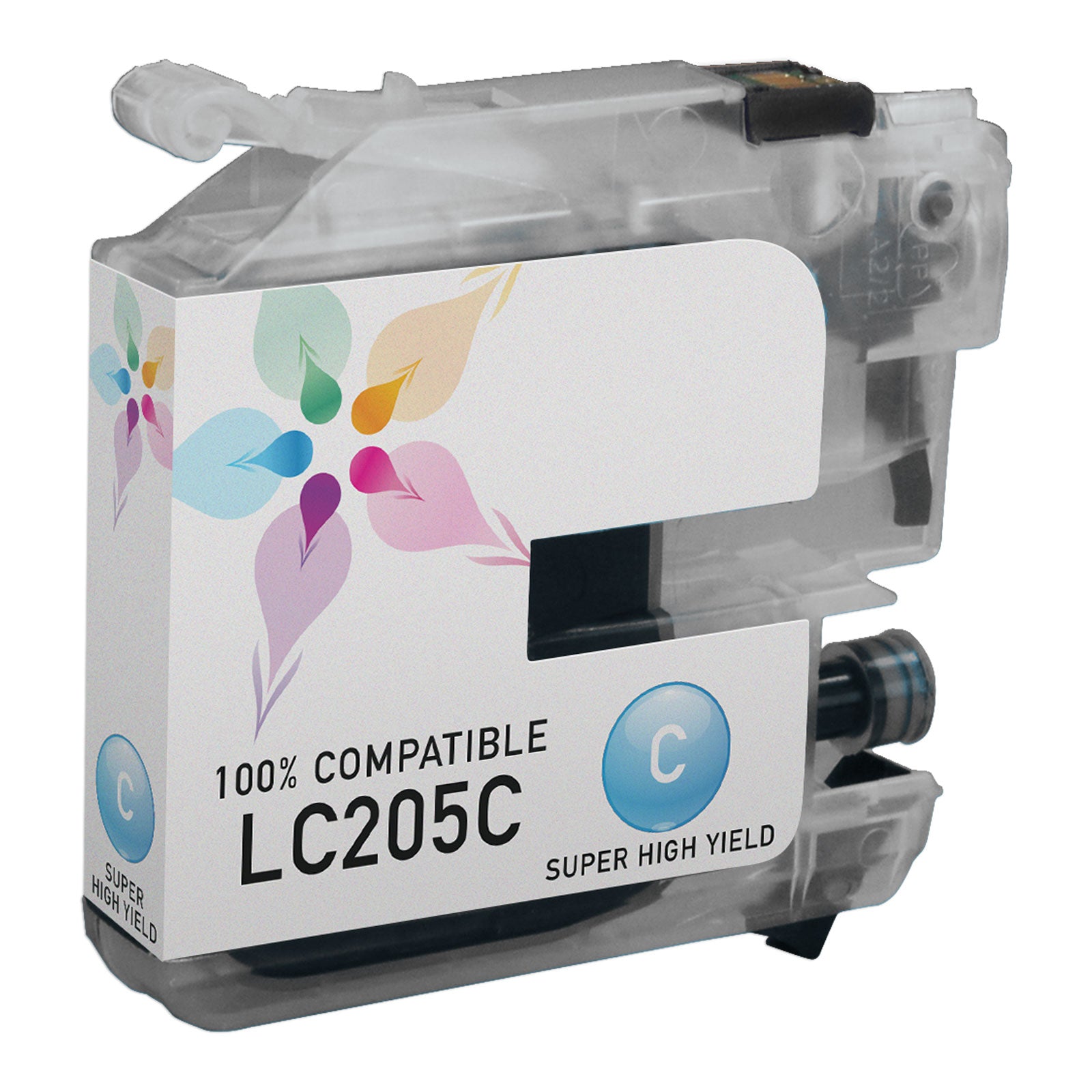 Compatible Brother LC205C Extra High Yield Cyan Ink Cartridge (1,200 Pages)