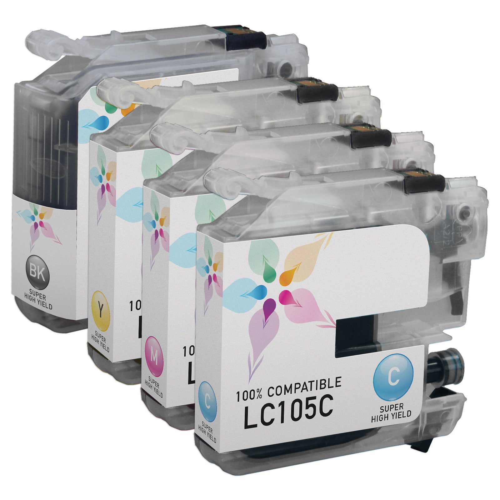 Set of 4 Compatible Brother LC107 Ink Cartridges (Multi-Color)