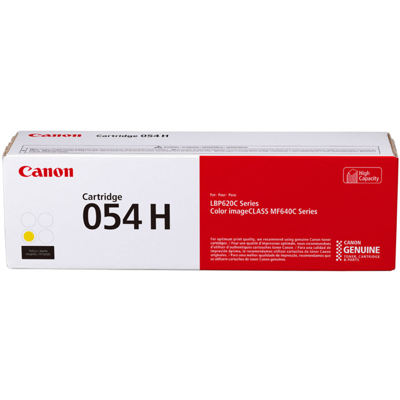 OEM Canon 054H High Yield Yellow Toner Cartridge (2,300 Pages)