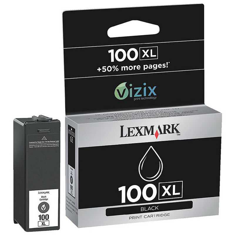OEM Lexmark Vizix 14N1068 (#100XL) High Yield Black Ink Cartridge