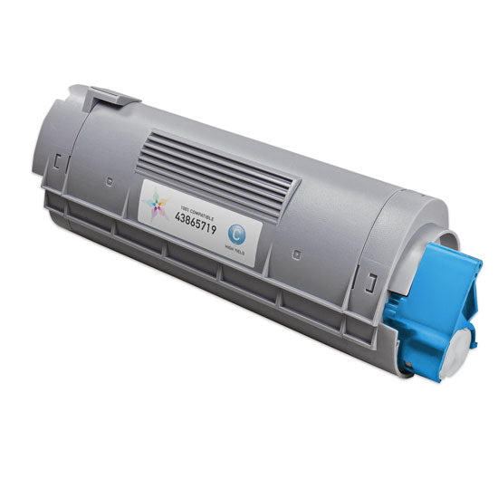 Compatible Okidata 43865719 High Yield Cyan Laser Toner Cartridge (6,000 Pages)
