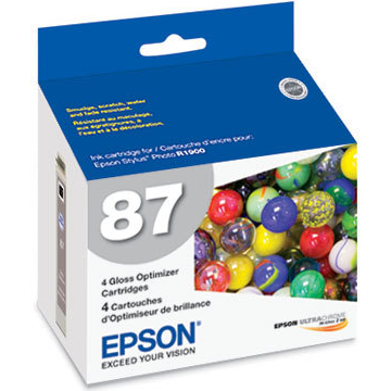 OEM Epson T087020 Gloss Optimizer Ink Cartridge 4-Pack (3,615 Pages)