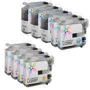 Set of 9 Compatible Brother LC205/207 High Yield Ink Cartridges (3 Black, 2 Cyan, 2 Magenta, 2 Yellow)