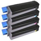 Set of 4 Compatible Okidata Type C6 High Yield Laser Toner Cartridges