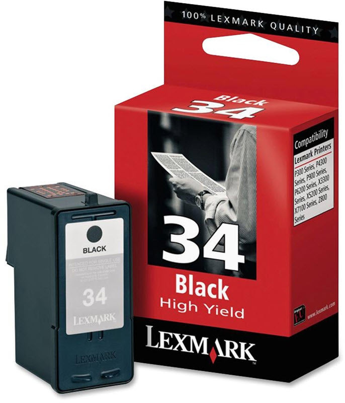 OEM Lexmark 18C0034 High Yield Black Ink Cartridge (475 Pages)