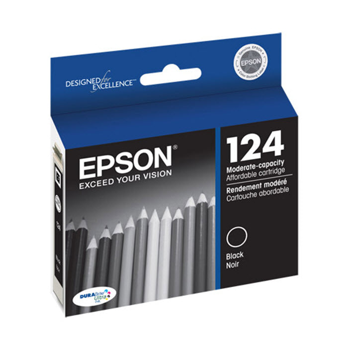 OEM Epson T124120 (T1241) Moderate Yield Black Ink Cartridge (170 Pages)