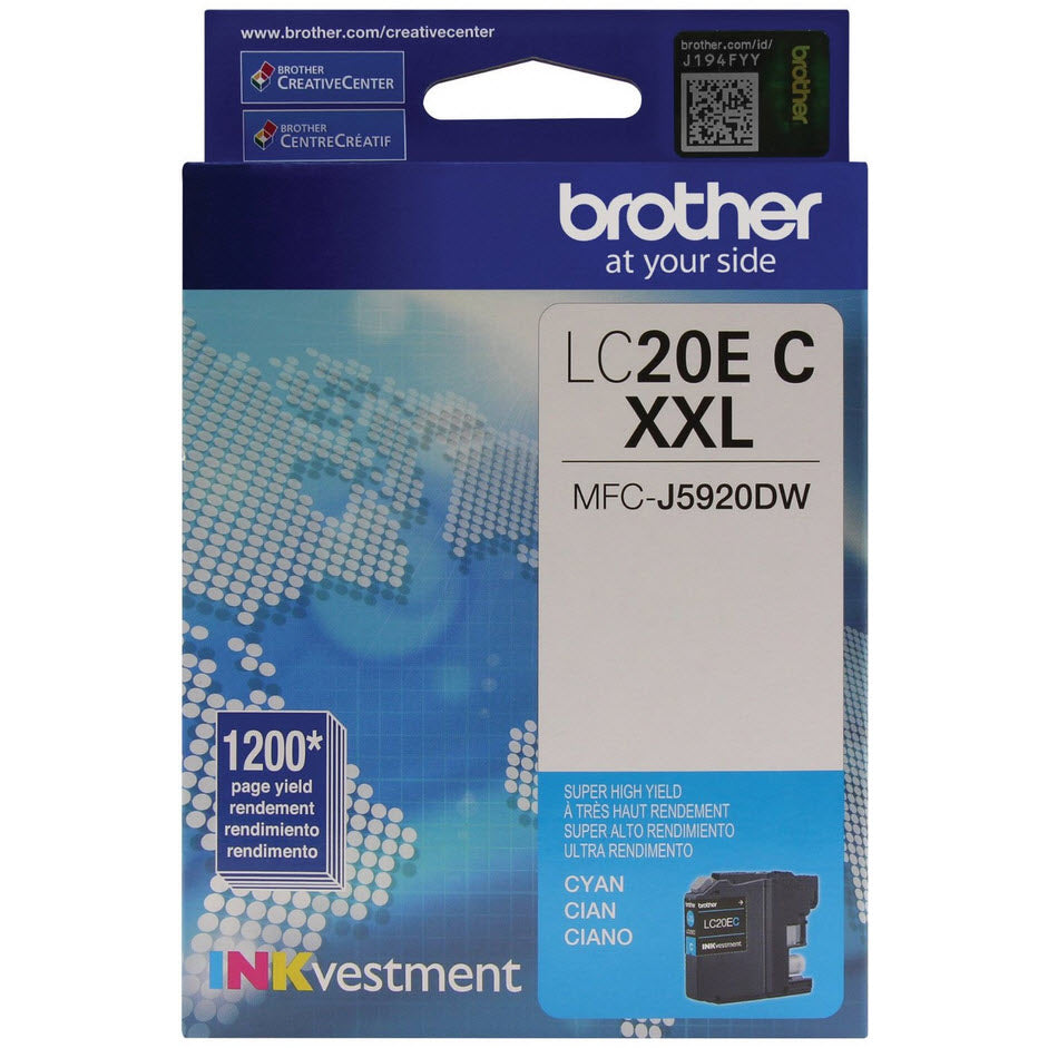 OEM Brother LC20EC EHY Cyan Ink Cartridge (1,200 Pages)