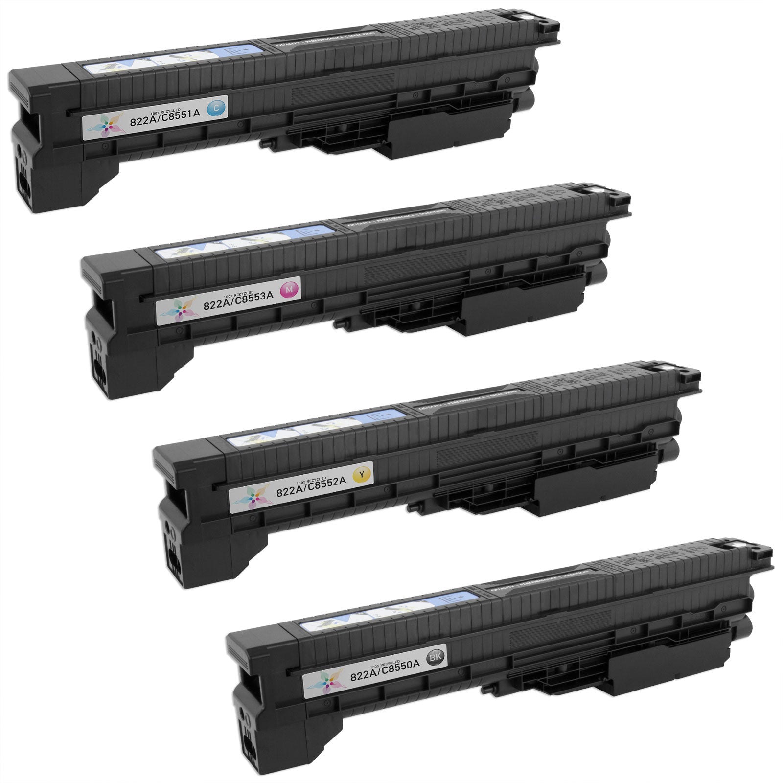 Set of 4 Reman HP 822A Multi Toner Cartridge (50,000 Pages)