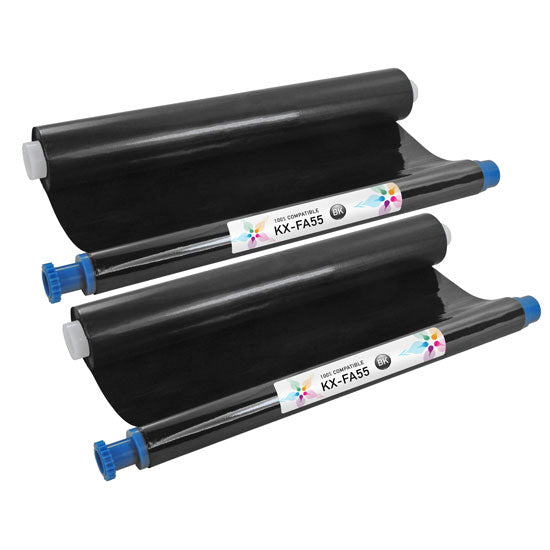 Compatible Panasonic KX-FA55 Black Fax Refill Roll (2-Pack, 300 Pages)
