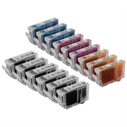 Compatible Canon BCI3e Series - Set of 15 Ink Cartridges (Multi-Color)