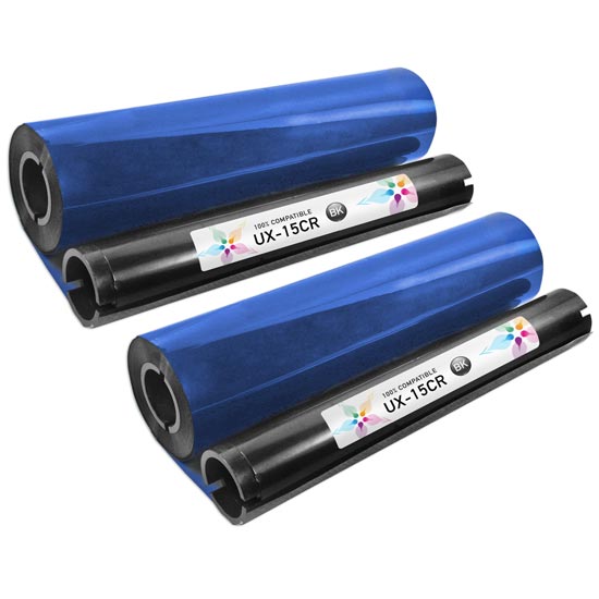 Compatible Sharp UX-15CR Black Fax Thermal Refill Rolls (2 Pack) (500 Pages)