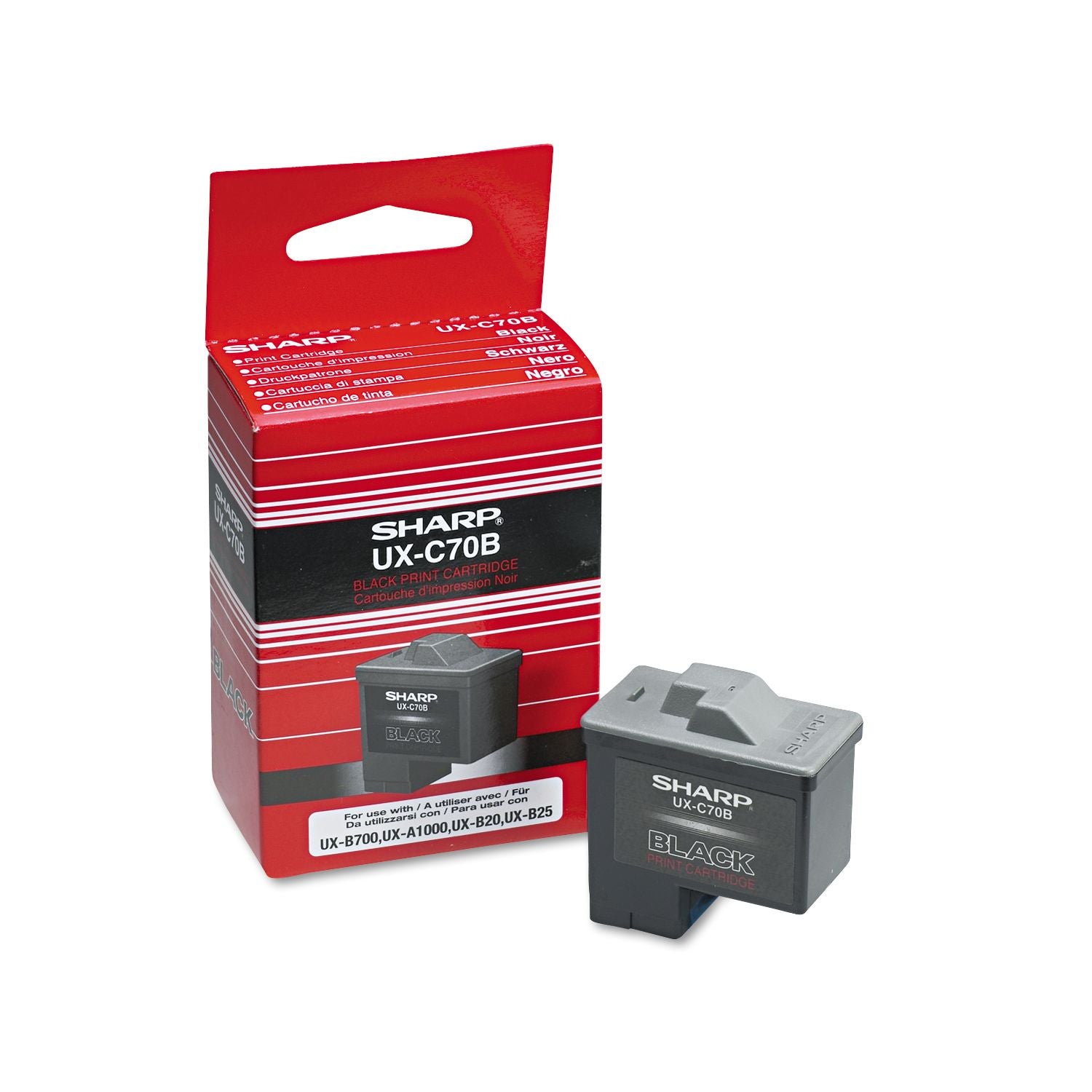 OEM Sharp UX-C70B Black Ink Cartridge (500 Pages)