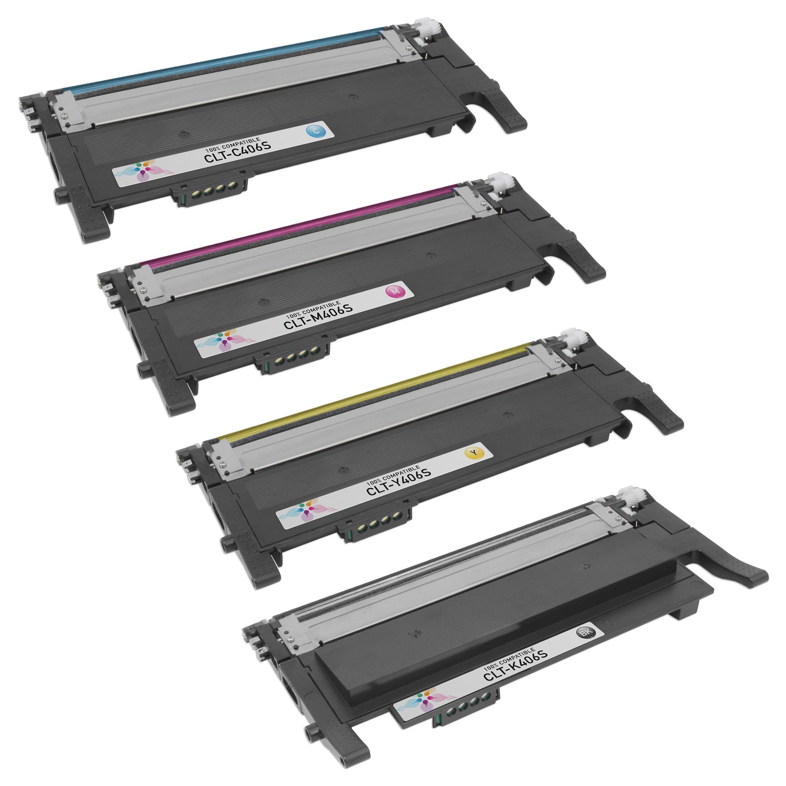 Set of 4 Compatible Samsung CLT-406S Multi Toner Cartridges (3,300 Pages)